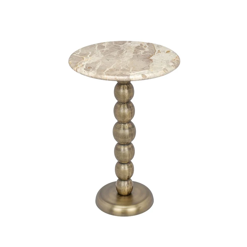Antique Brass & Marble Side Table