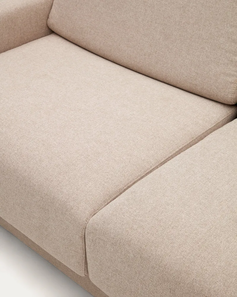 Anley beige 3-seater sofa bed with solid beech wood legs 224cm FSC Mix Credit