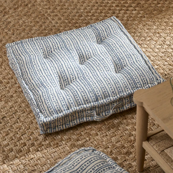 Florrie Floor Cushion 55x55cm - Navy