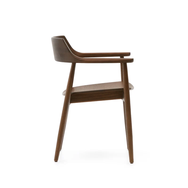 Fondes chair in solid oak wood with walnut finish FSC Mix Credit