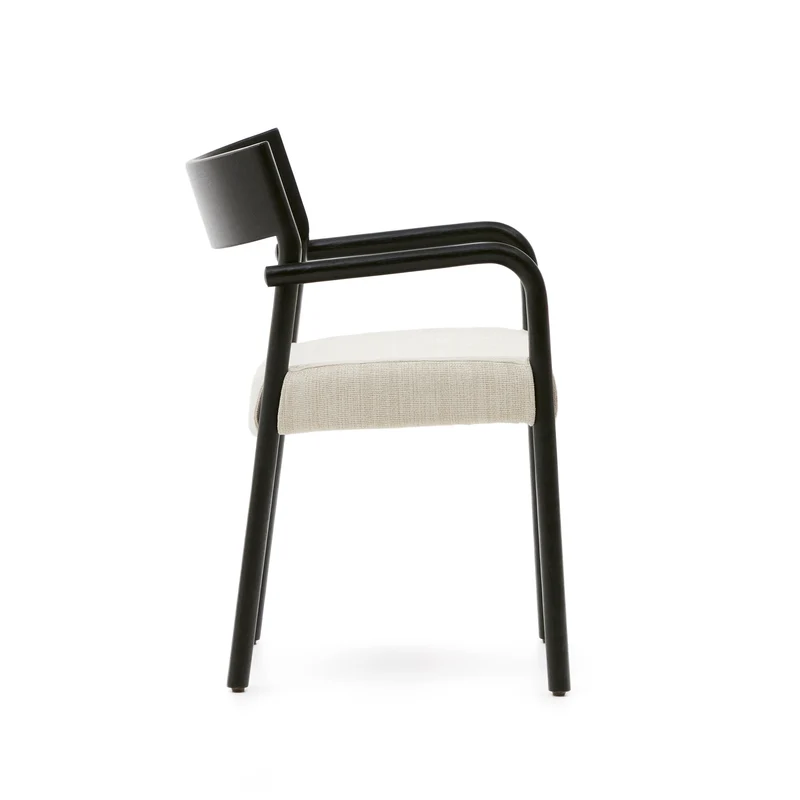 Falconera chair with a removable cover in solid oak wood with black finish FSC Mix Credit
