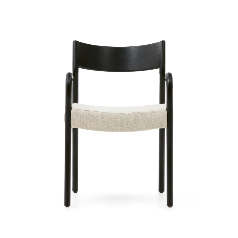 Falconera chair with a removable cover in solid oak wood with black finish FSC Mix Credit