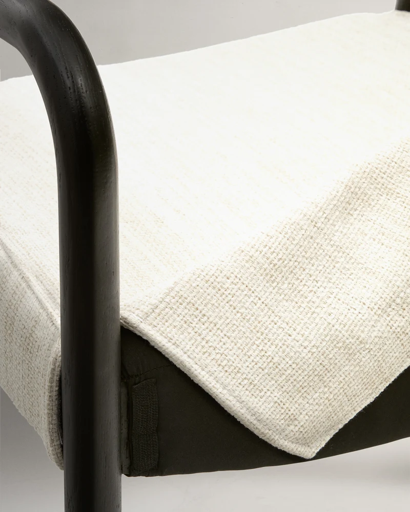 Falconera chair with a removable cover in solid oak wood with black finish FSC Mix Credit