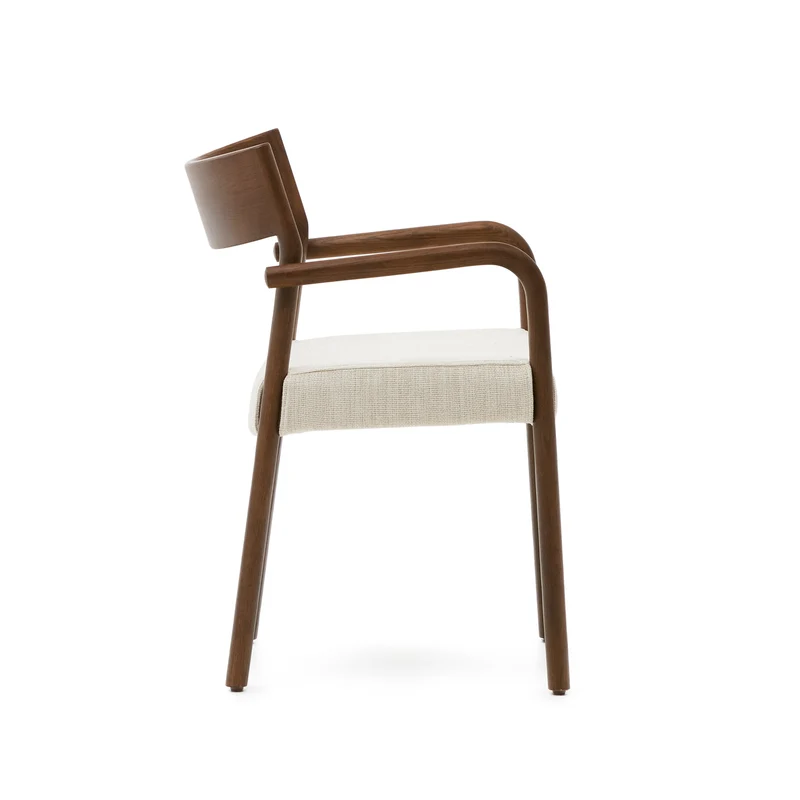 Falconera chair with a removable cover in solid oak wood with walnut finish FSC Mix Credit