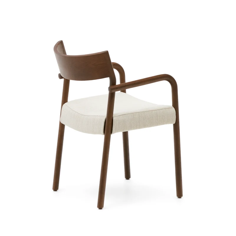 Falconera chair with a removable cover in solid oak wood with walnut finish FSC Mix Credit
