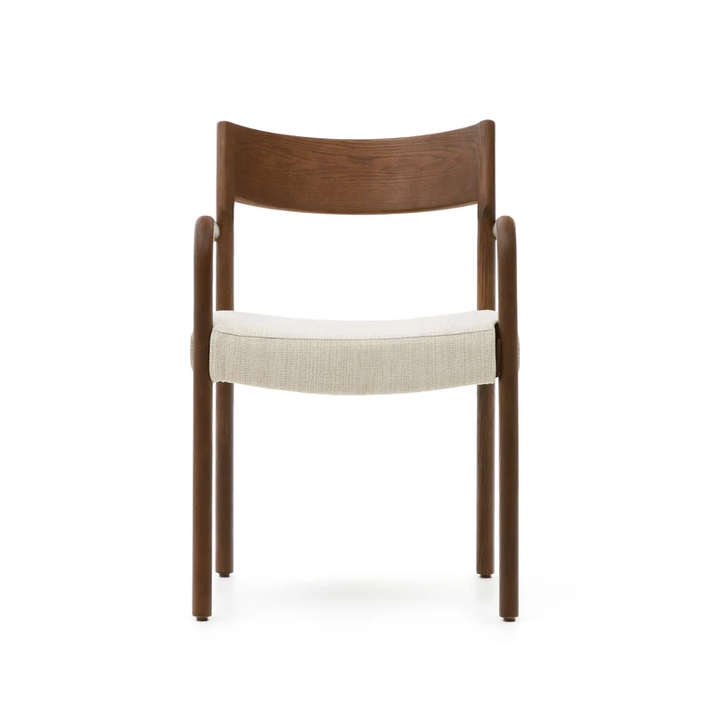 Falconera chair with a removable cover in solid oak wood with walnut finish FSC Mix Credit