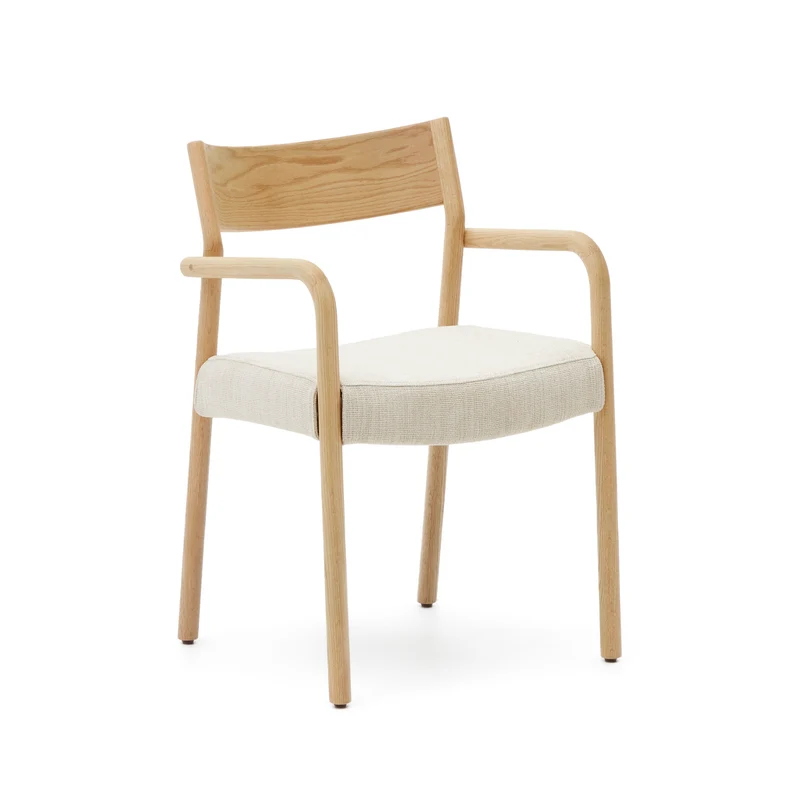 Falconera chair with a removable cover in solid oak wood with natural finish FSC Mix Credit