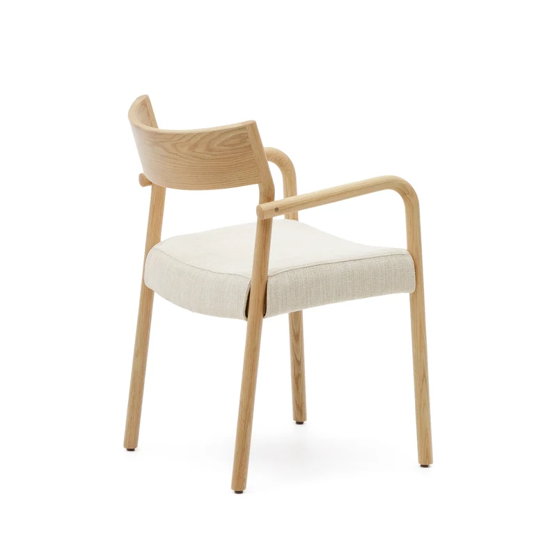 Falconera chair with a removable cover in solid oak wood with natural finish FSC Mix Credit