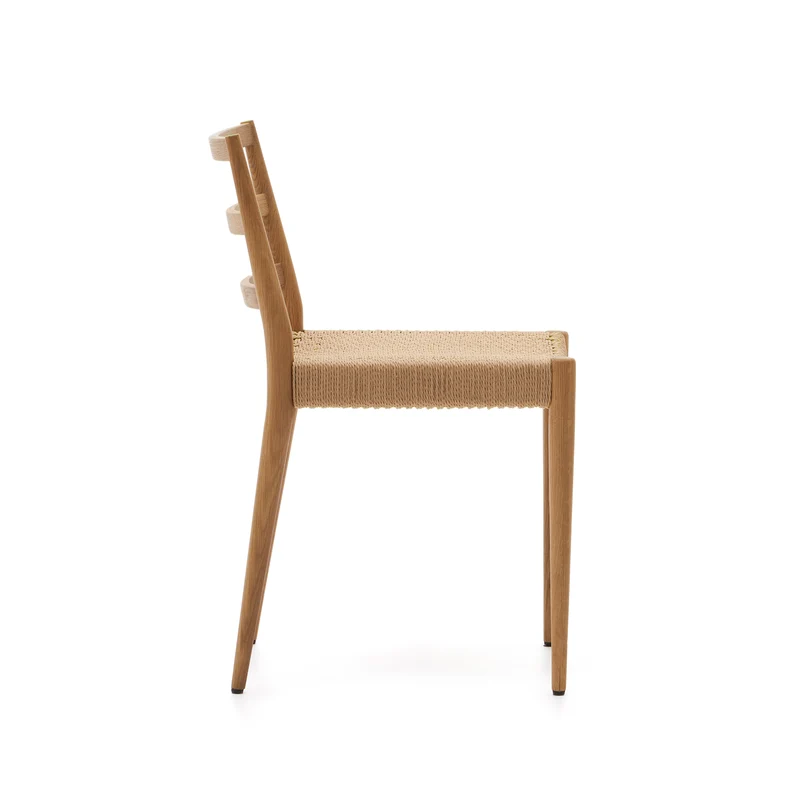 Analy chair in solid oak with natural finish and rope seat