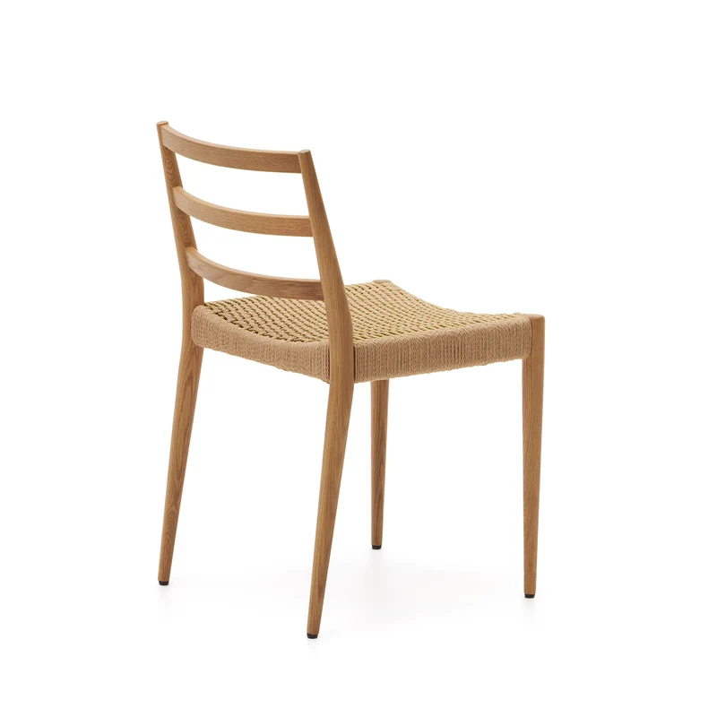 Analy chair in solid oak with natural finish and rope seat
