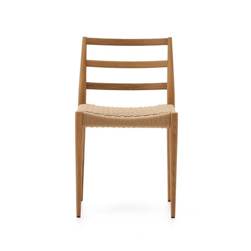 Analy chair in solid oak with natural finish and rope seat
