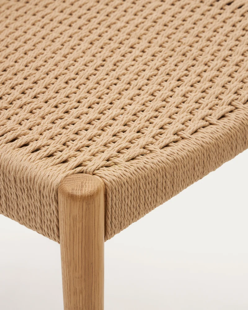 Analy chair in solid oak with natural finish and rope seat