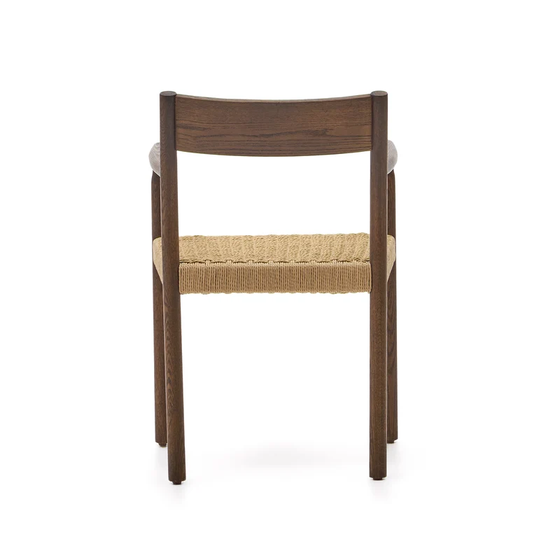 Yalia chair in solid oak with walnut finish and rope seat FSC 100%