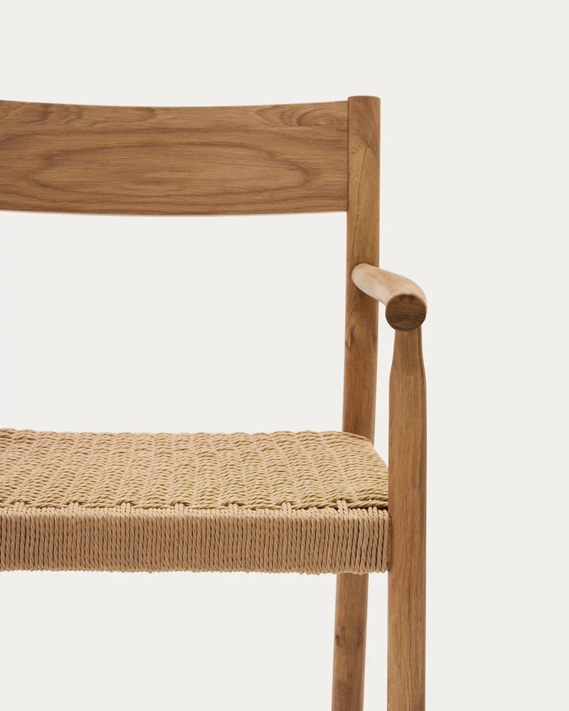 Yalia chair in solid oak with natural finish and rope seat FSC 100%