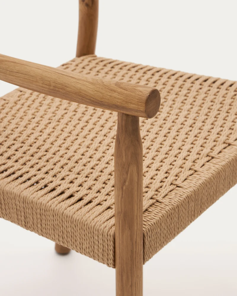 Yalia chair in solid oak with natural finish and rope seat FSC 100%