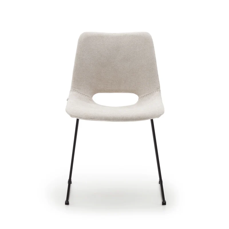 Zahara chair in beige with steel legs in a black finish