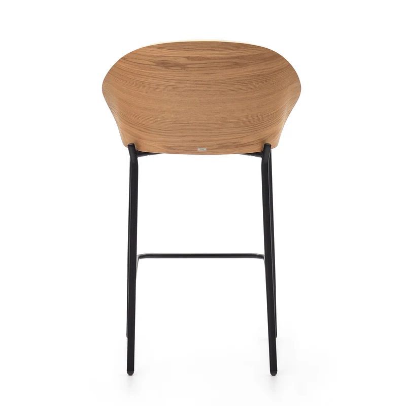 Eamy stool light grey chenille & Natural 65 cm