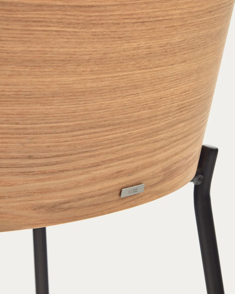 Eamy stool light grey chenille & Natural 65 cm