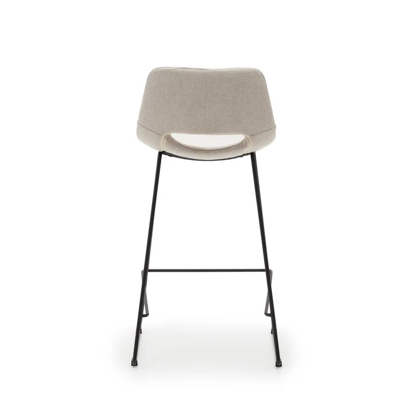 Zahara beige stool with steel in a black finish 65 cm