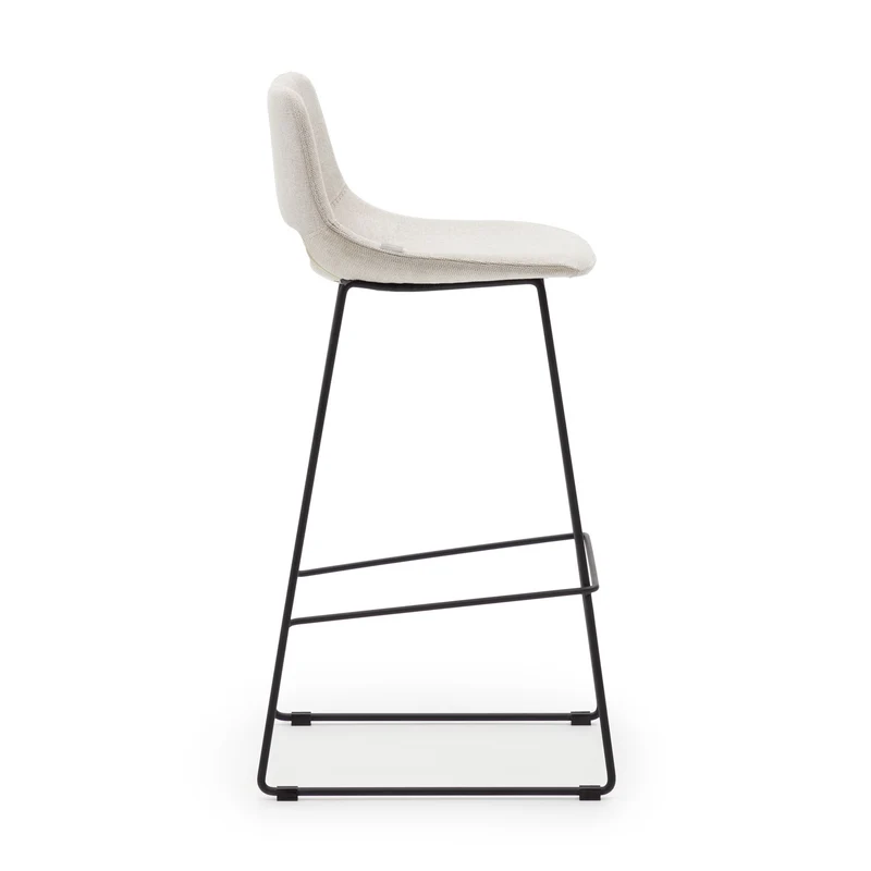 Zahara beige stool with steel in a black finish 76 cm