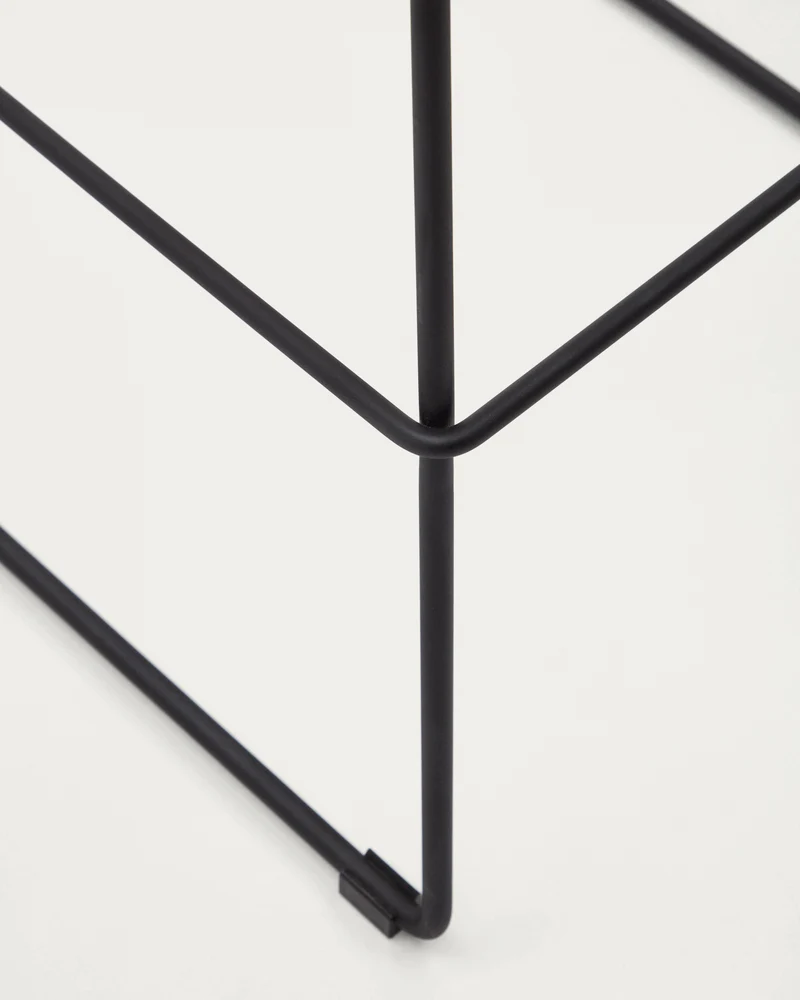 Zahara beige stool with steel in a black finish 76 cm
