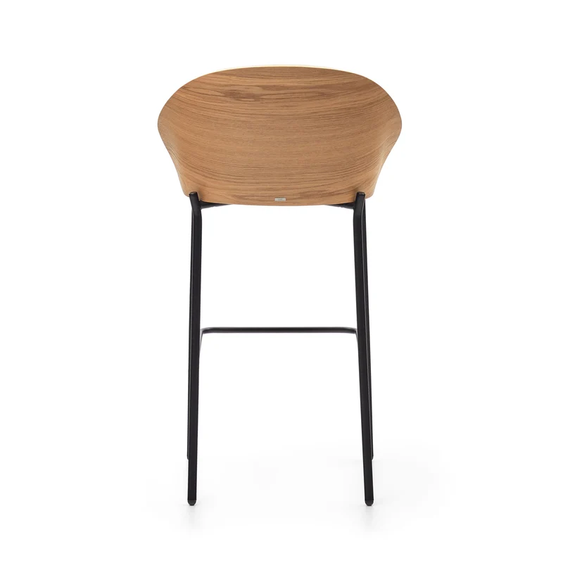 Eamy stool light grey chenille & Natural 77 cm