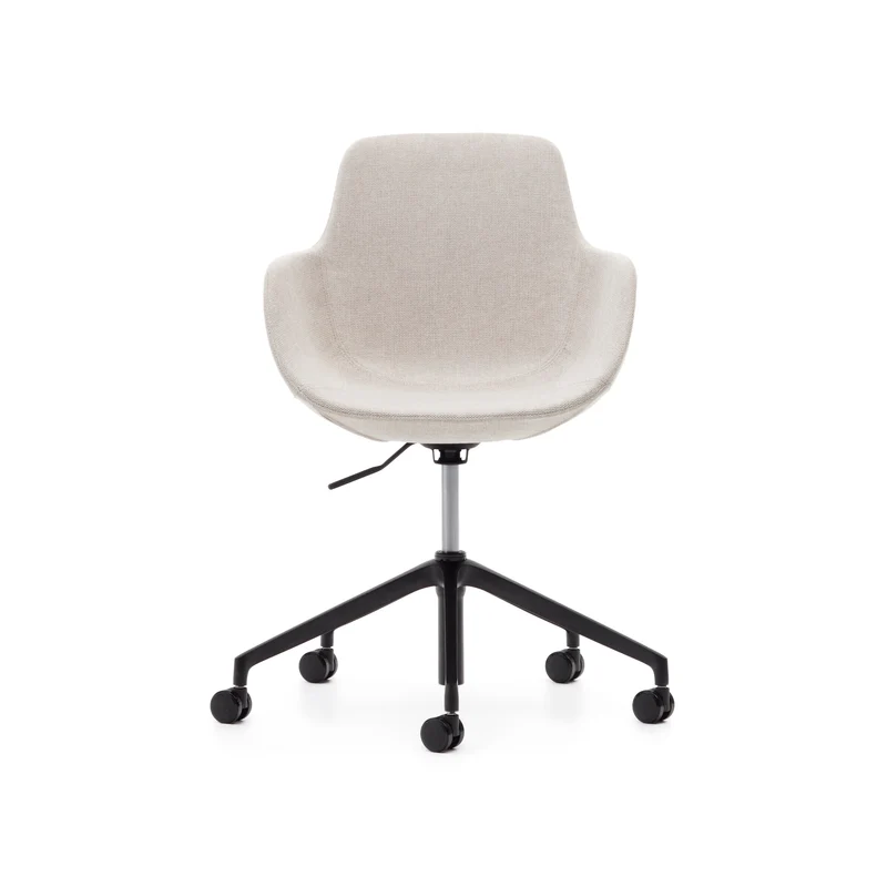Tissiana beige and aluminium desk chair with matt black finish