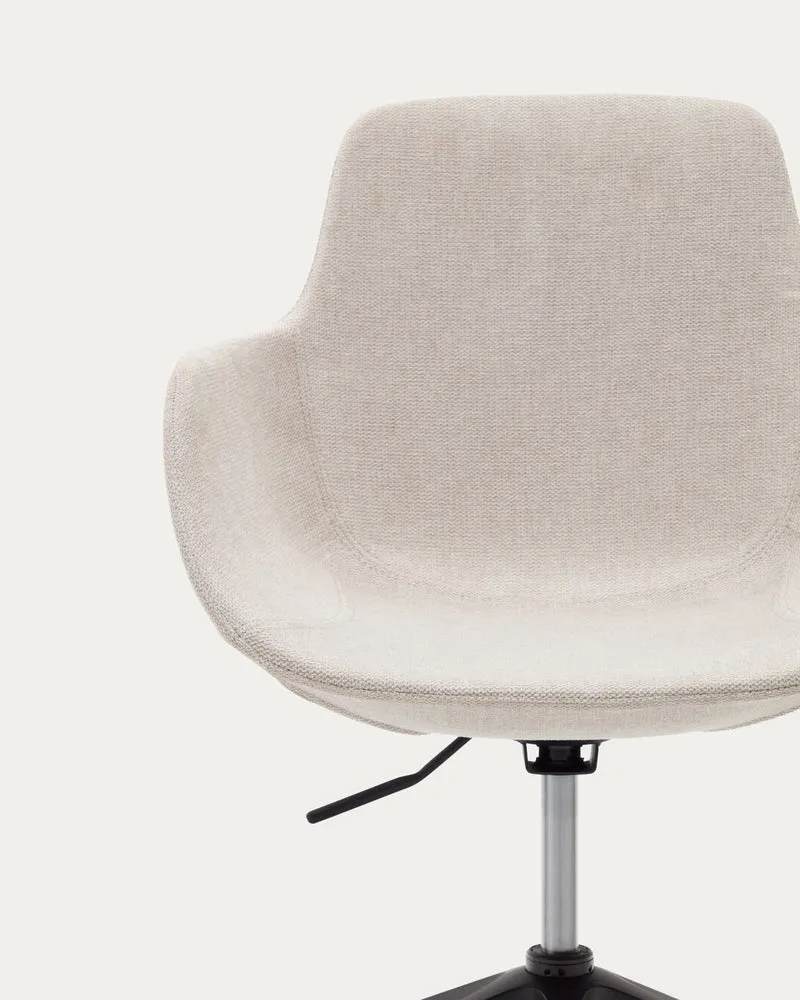 Tissiana beige and aluminium desk chair with matt black finish