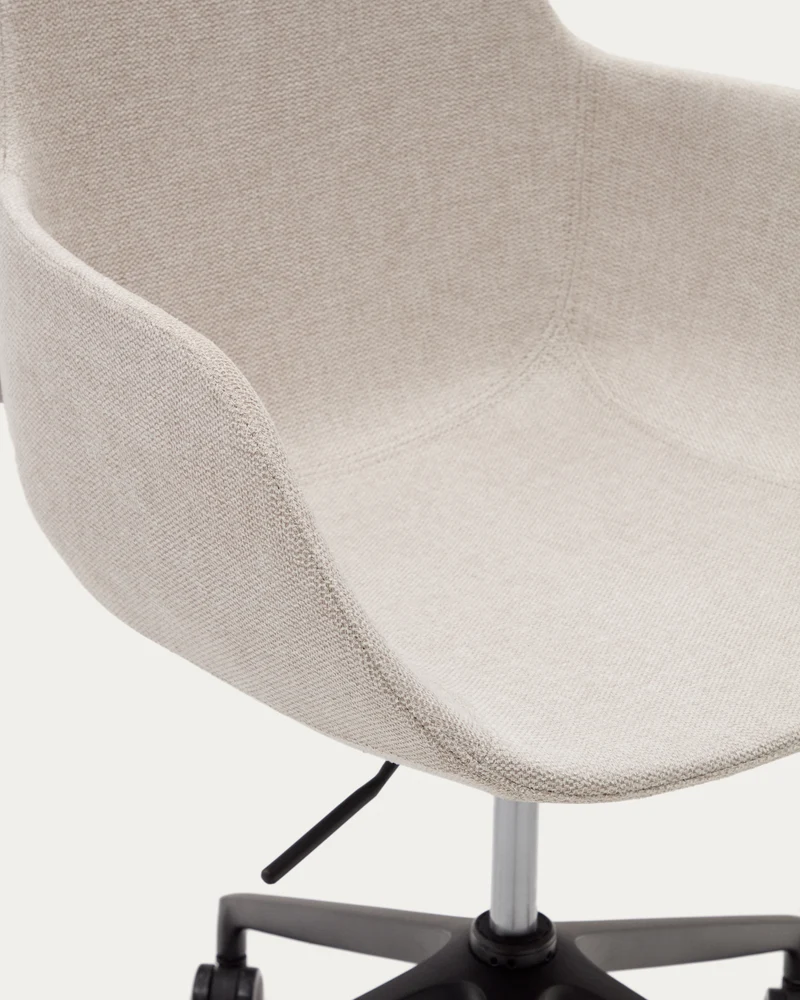 Tissiana beige and aluminium desk chair with matt black finish