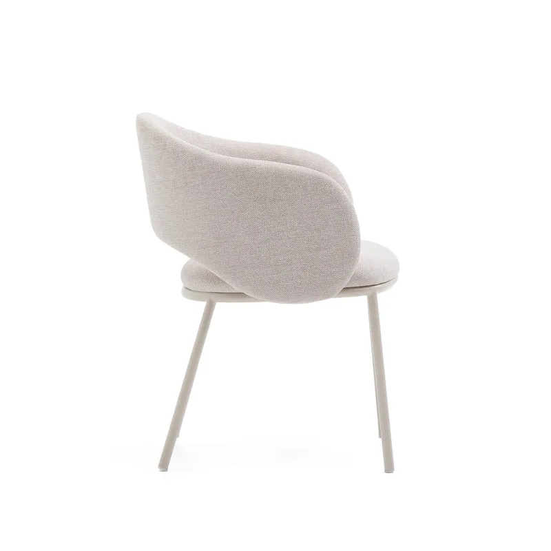 Maina chair in beige and steel legs in a beige finish, FSC Mix Credit