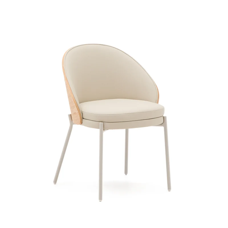 Eamy beige faux leather & natural