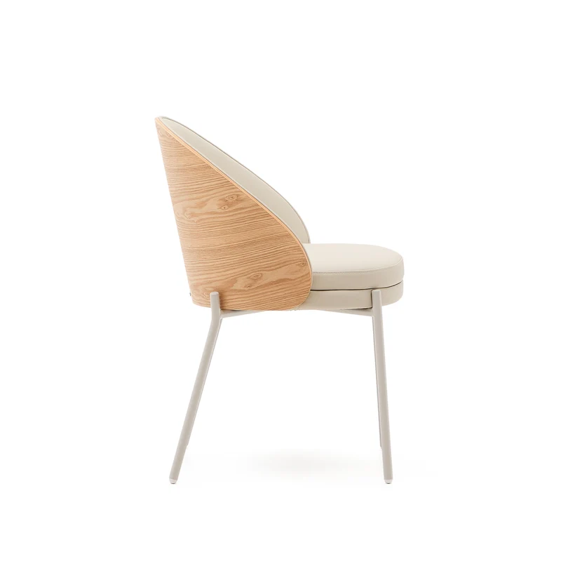 Eamy beige faux leather & natural