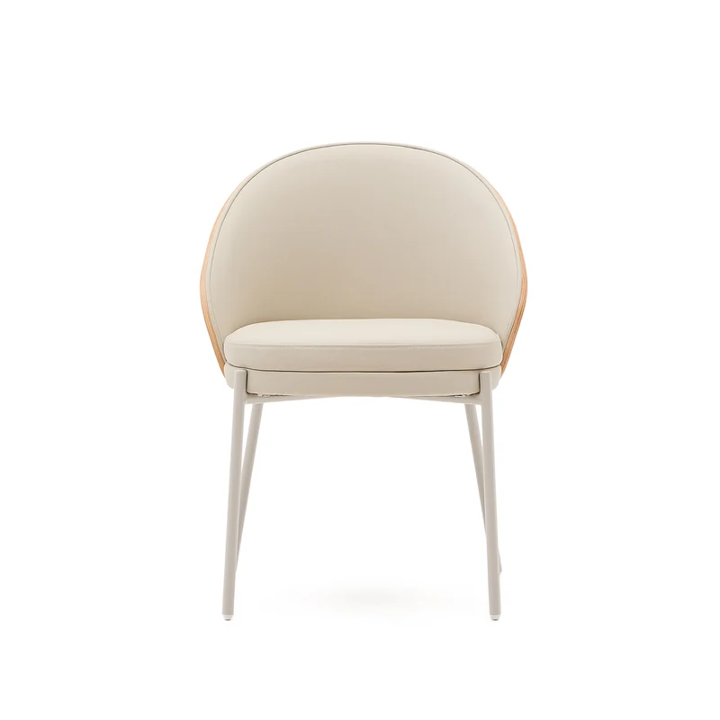 Eamy beige faux leather & natural