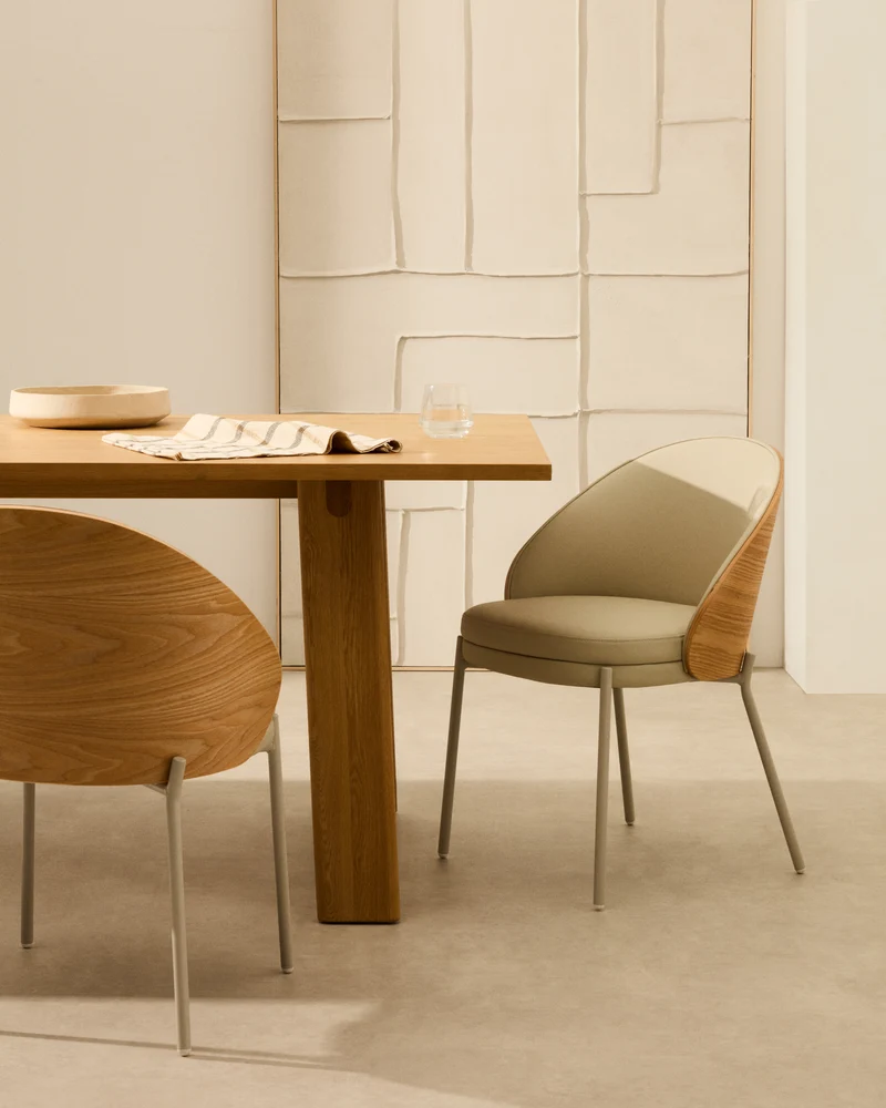 Eamy beige faux leather & natural