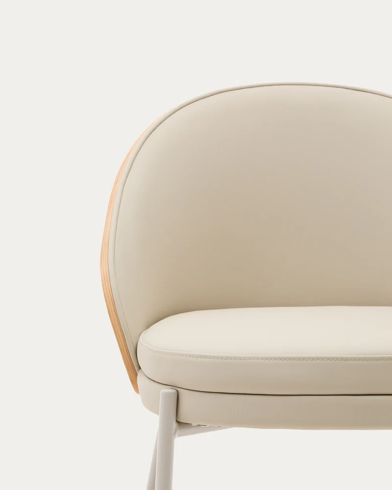 Eamy beige faux leather & natural
