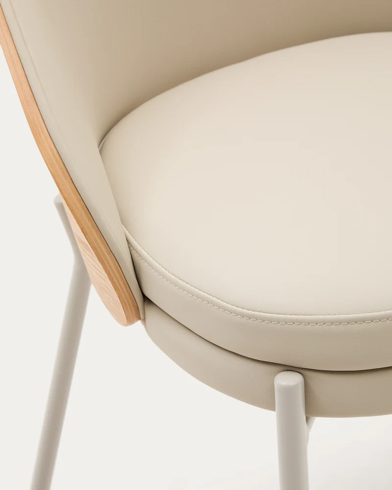 Eamy beige faux leather & natural