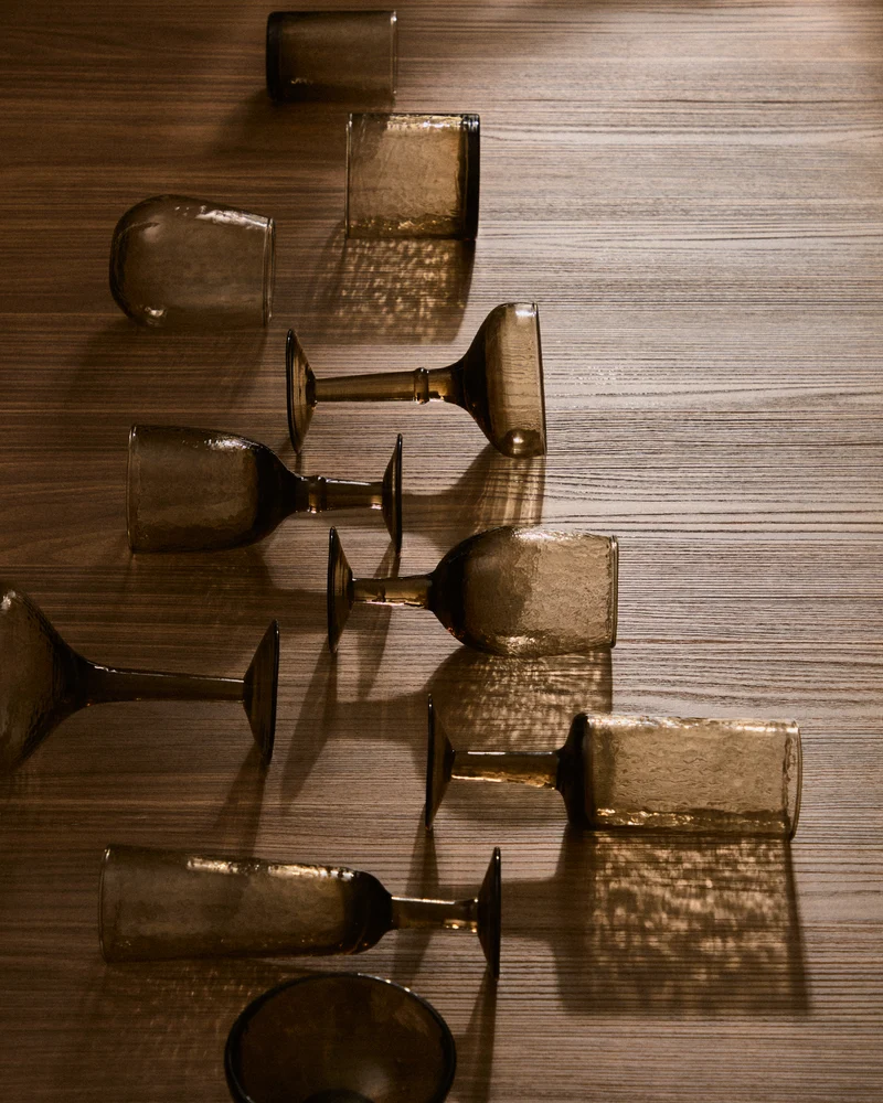 Vinea wine glass made of brown recycled glass