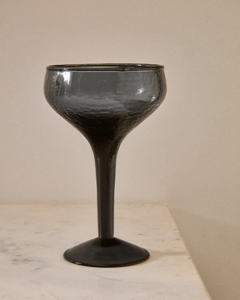 Vinea wine glass made of blue recycled glass