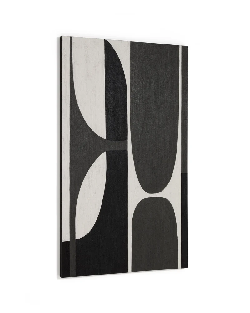 Onure black and white abstract picture 120 x 200cm
