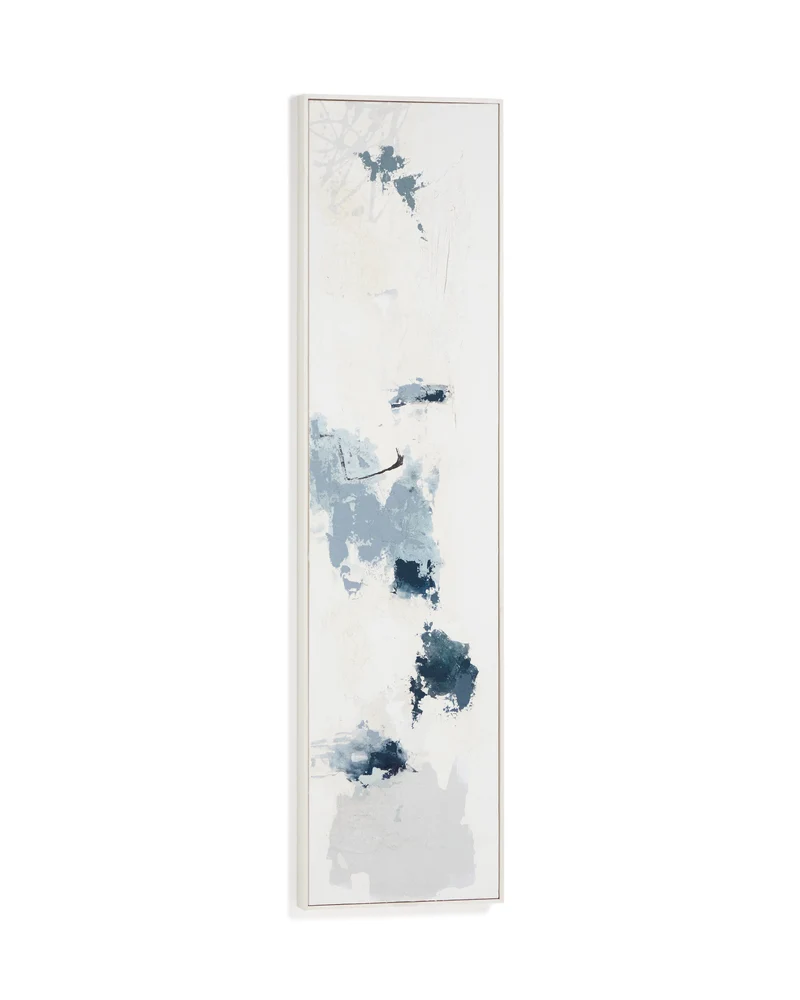 Erale grey and blue hand-painted abstract picture 47 x 182cm