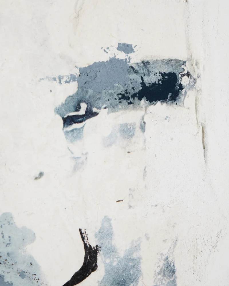 Erale grey and blue hand-painted abstract picture 47 x 182cm