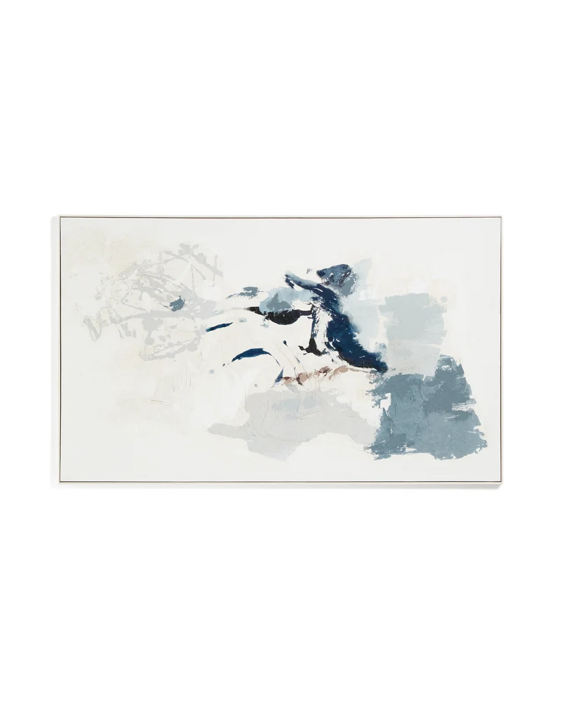 Erale grey and blue hand-painted abstract picture 120 x 200cm