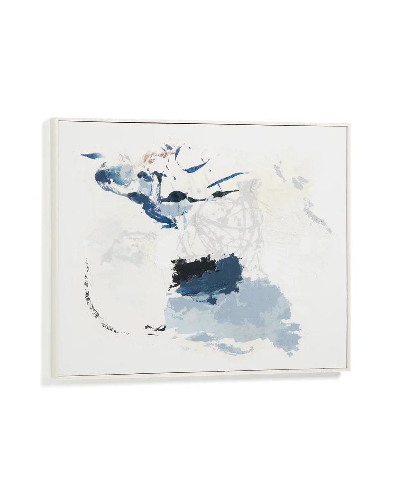 Erale grey and blue hand-painted abstract picture 80 x 100cm