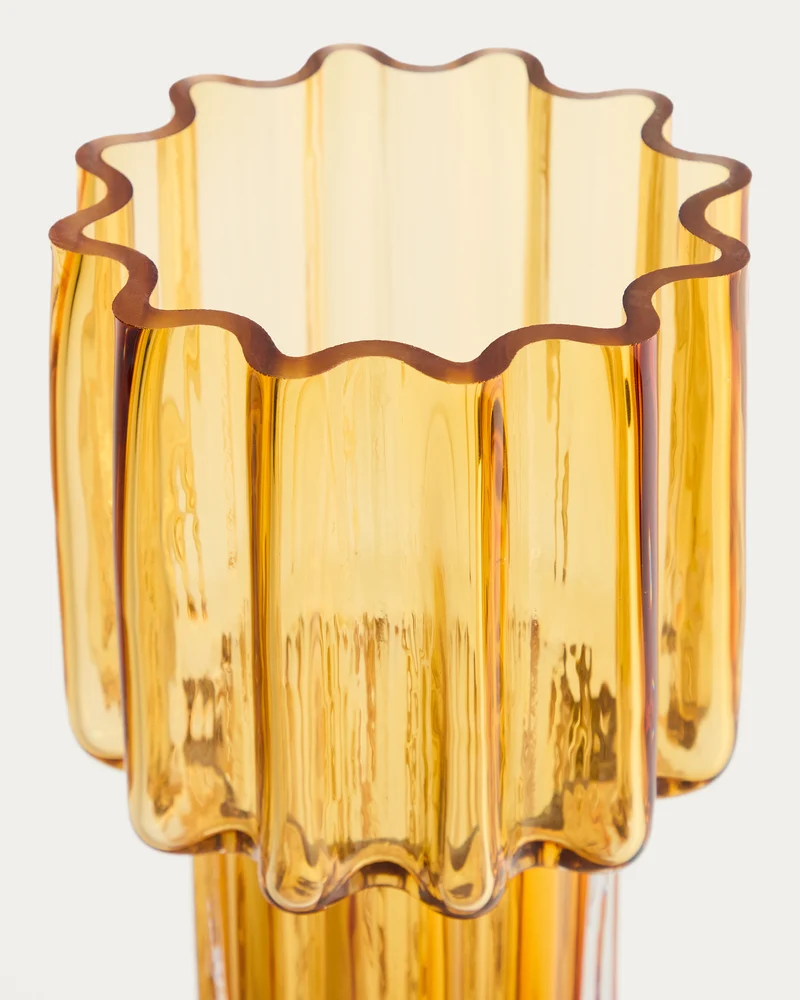 Cristila orange glass vase 30cm