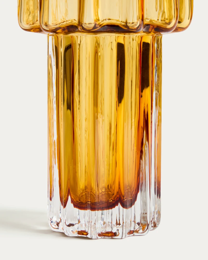 Cristila orange glass vase 30cm