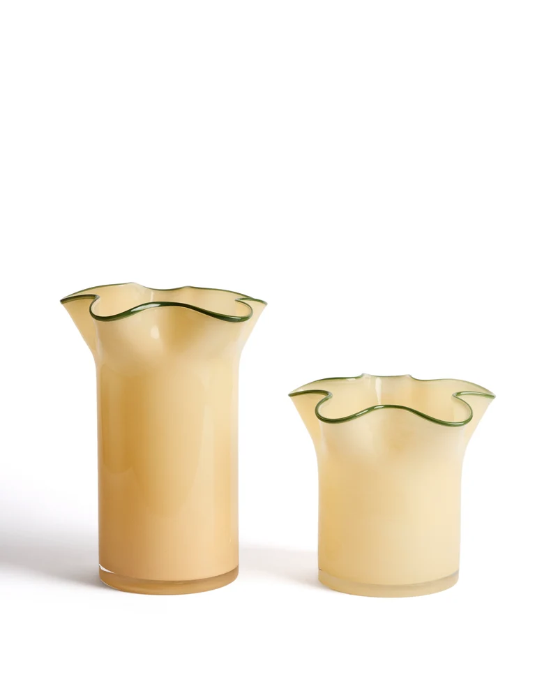 Endasi yellow glass vase 19.5cm