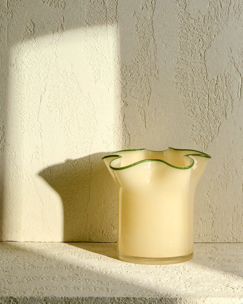 Endasi yellow glass vase 19.5cm