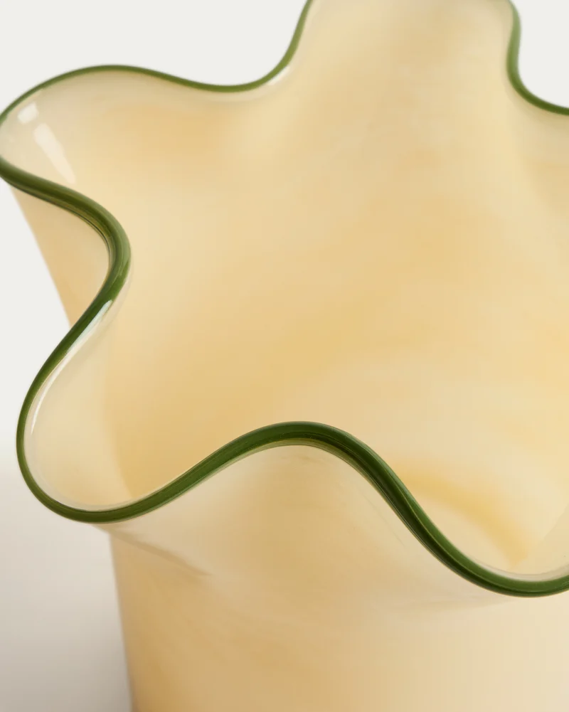 Endasi yellow glass vase 19.5cm