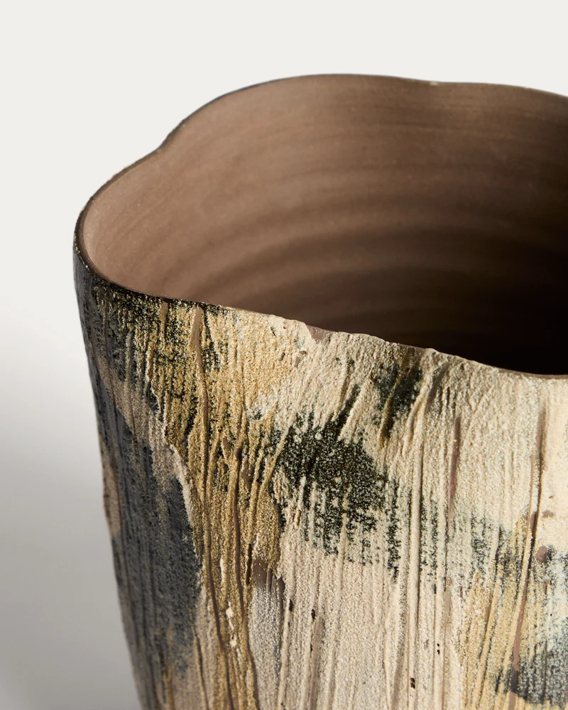 Dirva brown ceramic vase 23cm