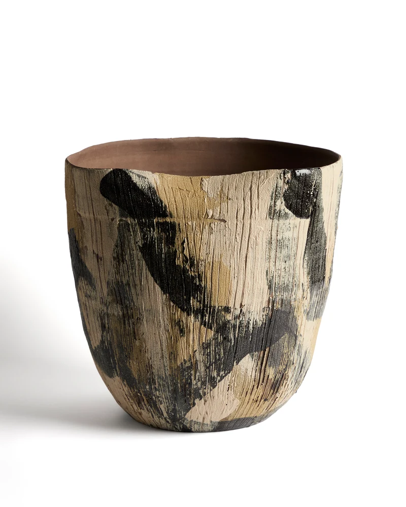 Dirva brown ceramic vase 38cm